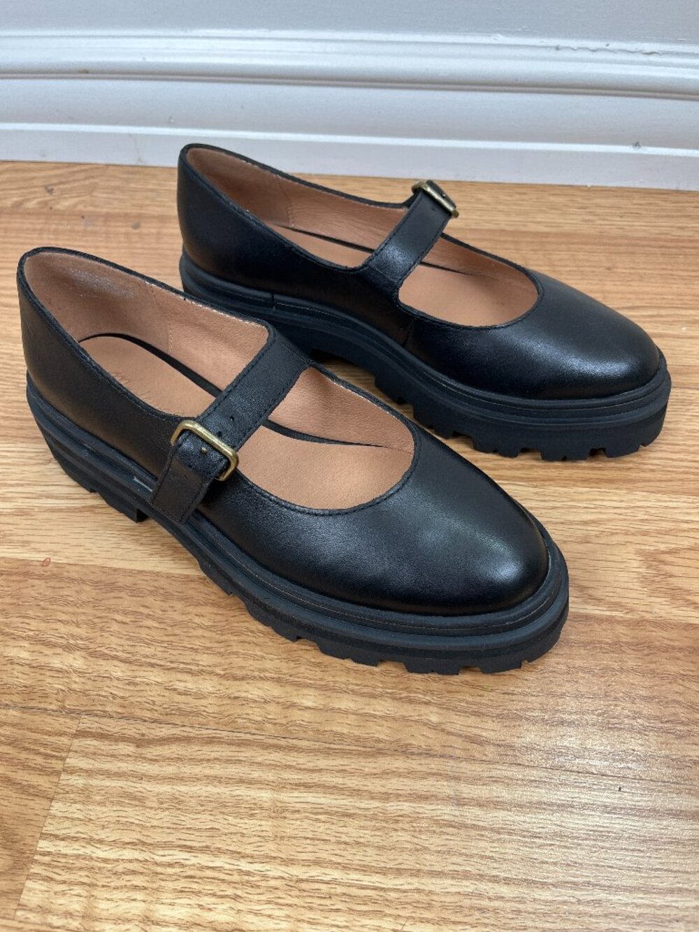 NIB Madewell Freya Platform Lugsole Mary Jane Leather 6.5